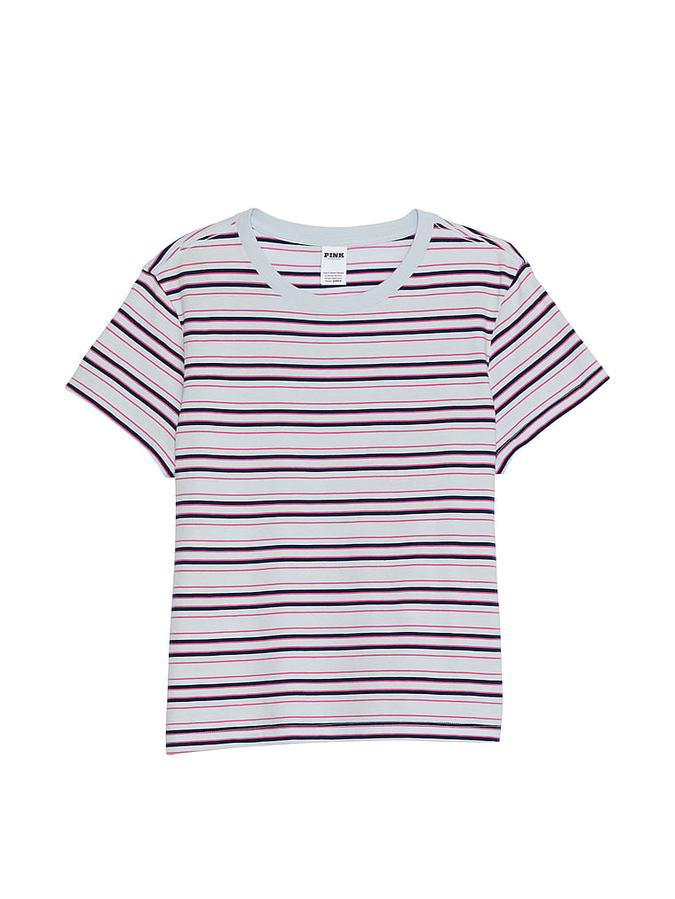 PINK Victoria’s Secret Striped Tee Relaxed Fit Top