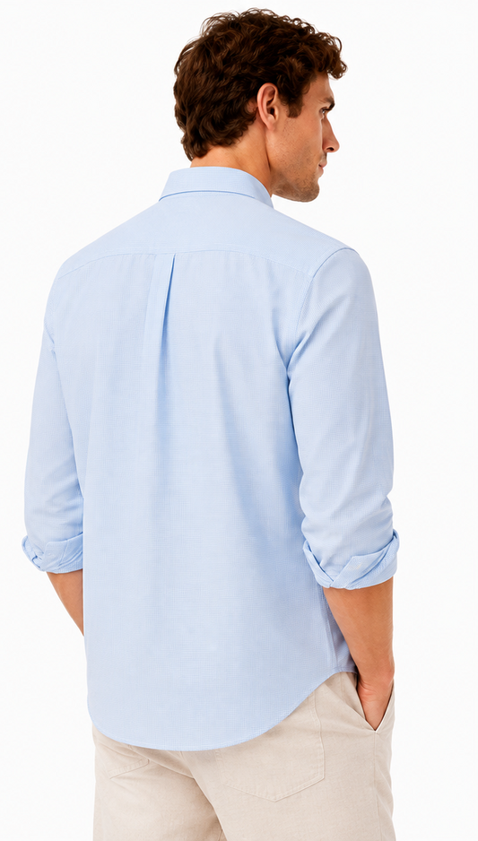 Lacoste Men's Regular Fit Gingham Poplin Shirt