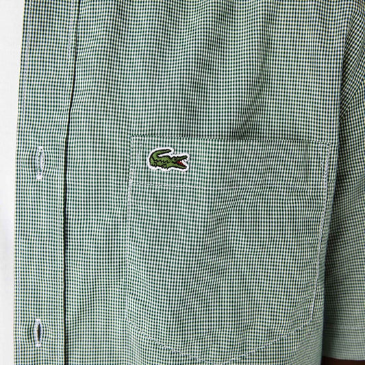Lacoste Men's Short Sleeve Regular Fit Gingham Shirt
