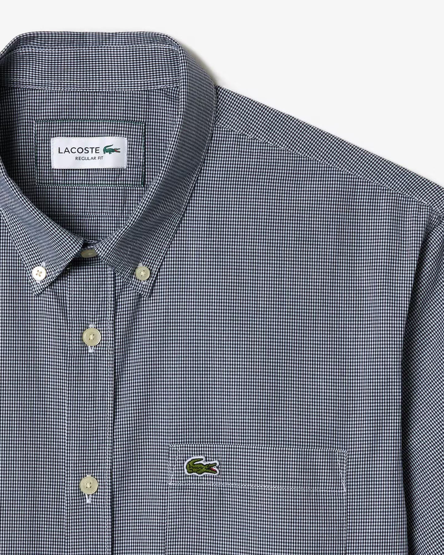 Lacoste Men's Short Sleeve Regular Fit Gingham Shirt