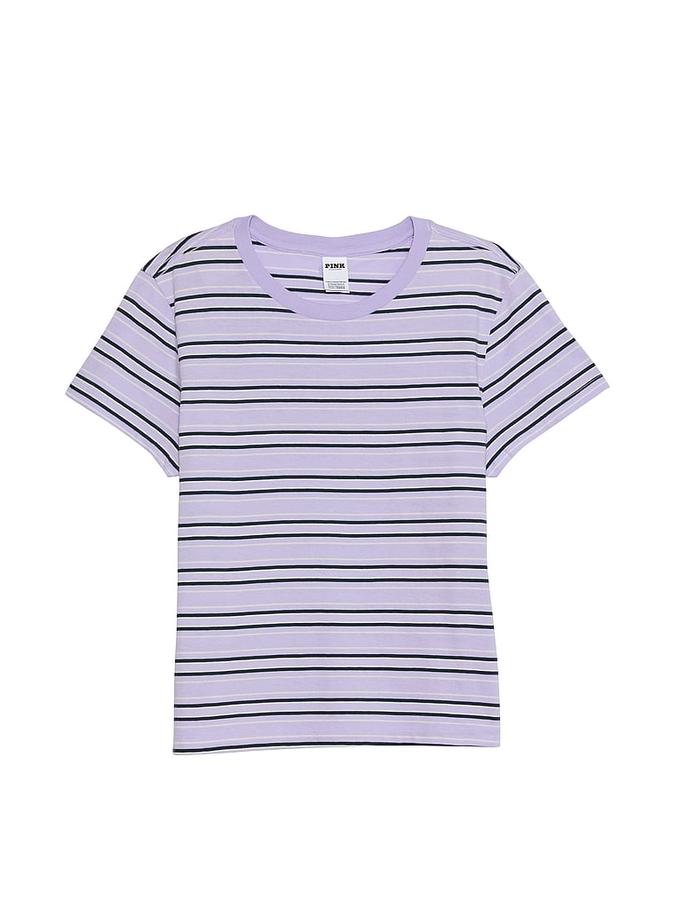 PINK Victoria’s Secret Striped Tee Relaxed Fit Top