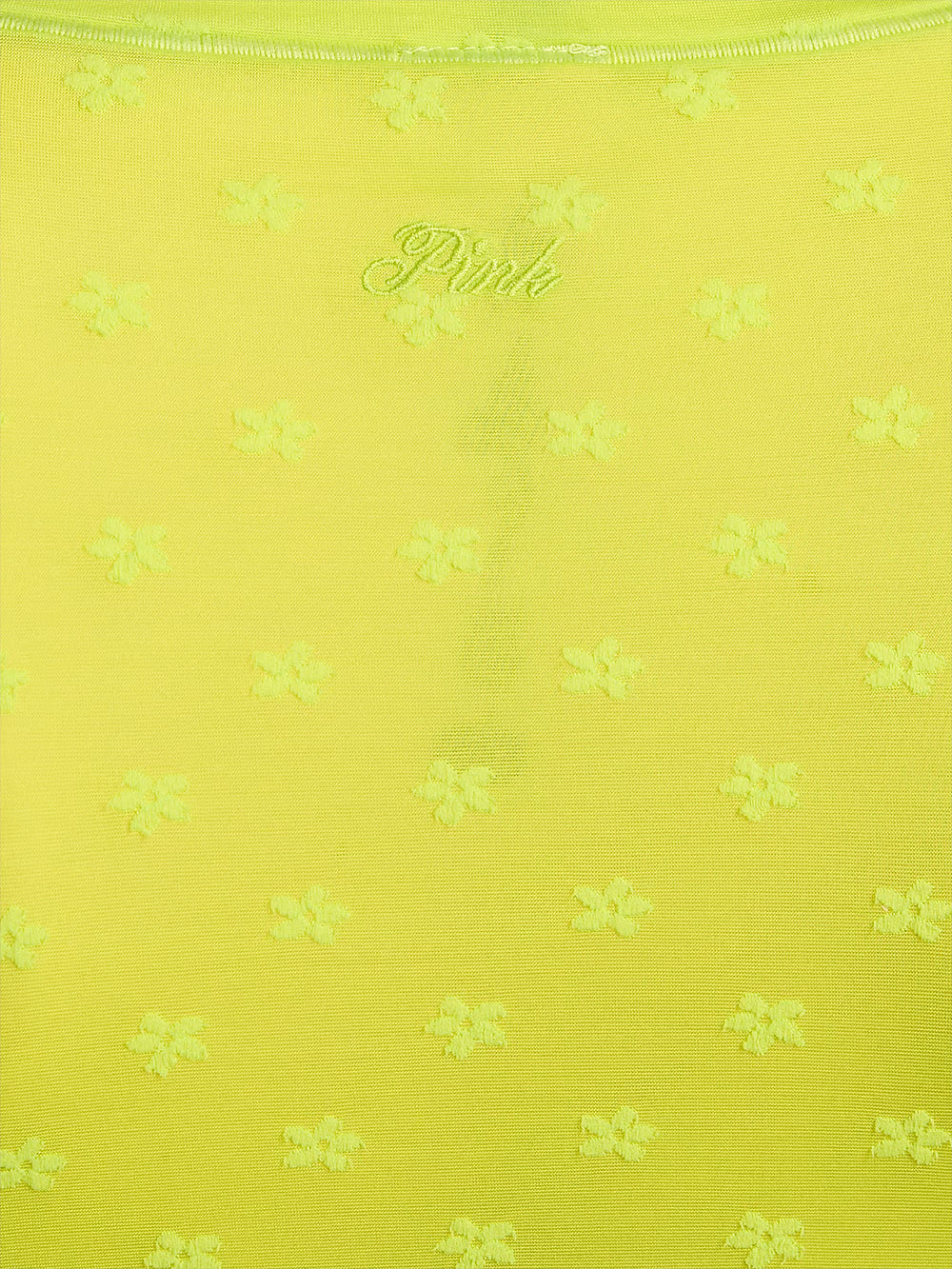 PINK Victoria’s Secret Lime Daisy Sheer Mesh Short Sleeve Tee