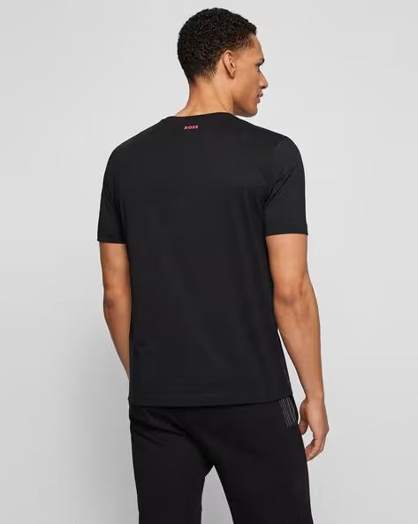 Hugo Boss Crew-Neck Cotton T-shirt with Logo Artwork