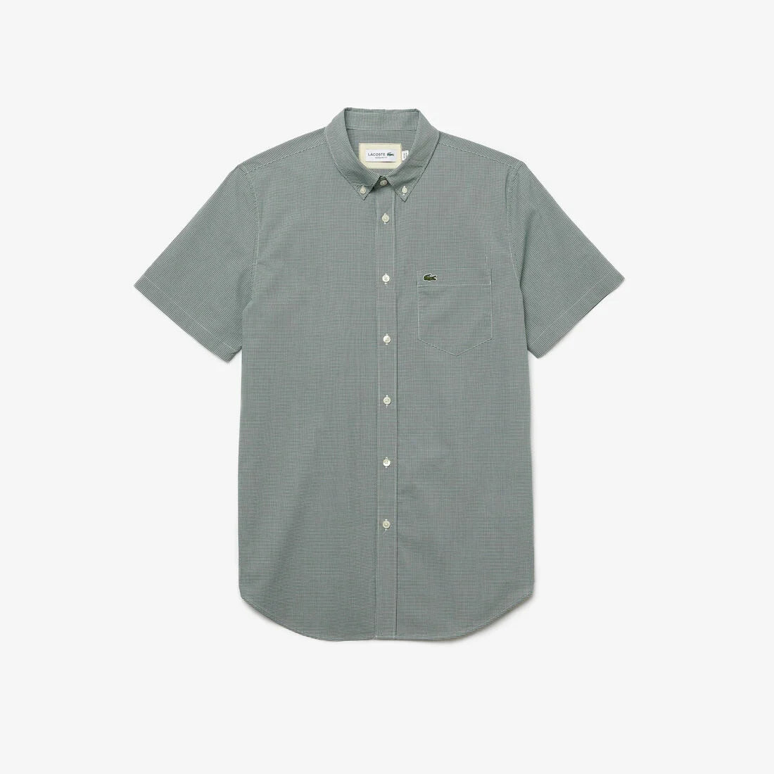 Lacoste Men's Short Sleeve Regular Fit Gingham Shirt