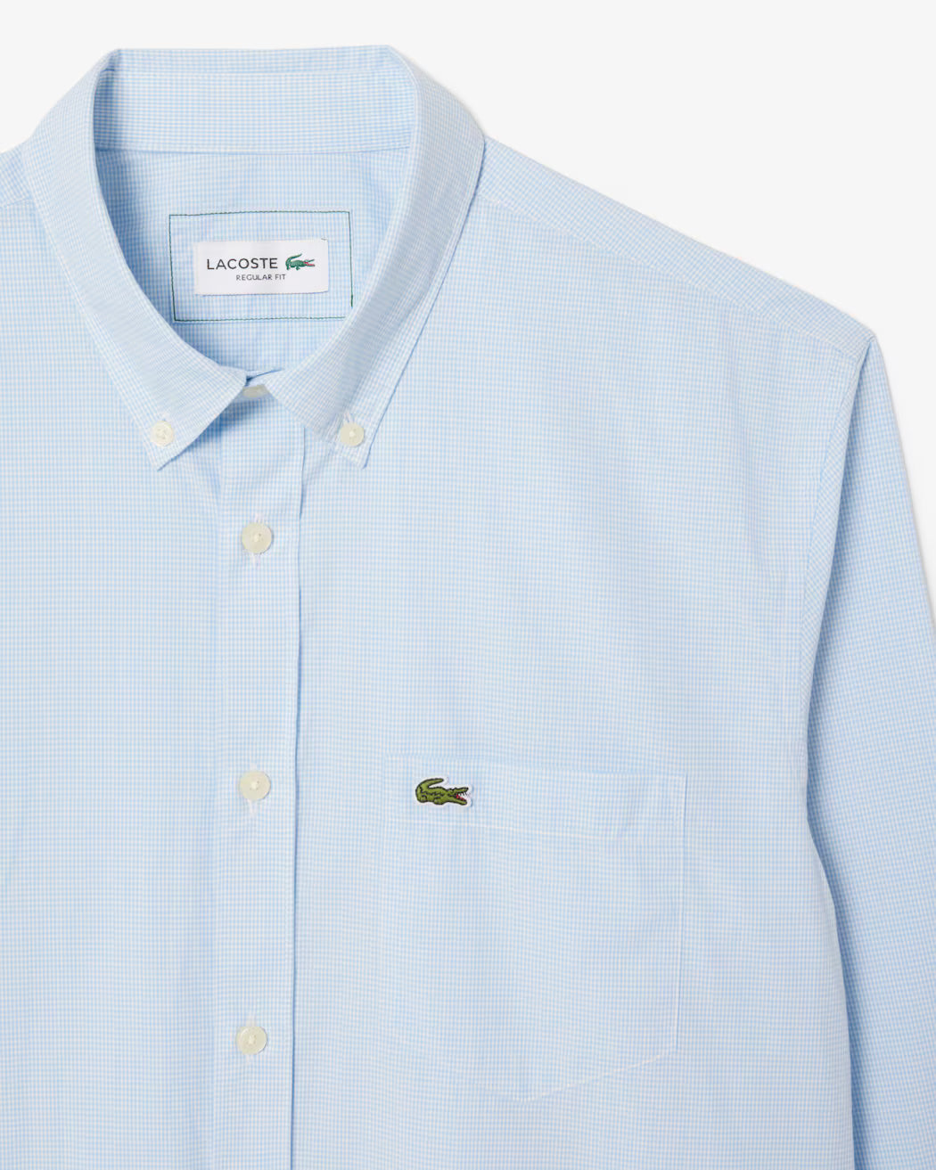 Lacoste Men's Regular Fit Gingham Poplin Shirt