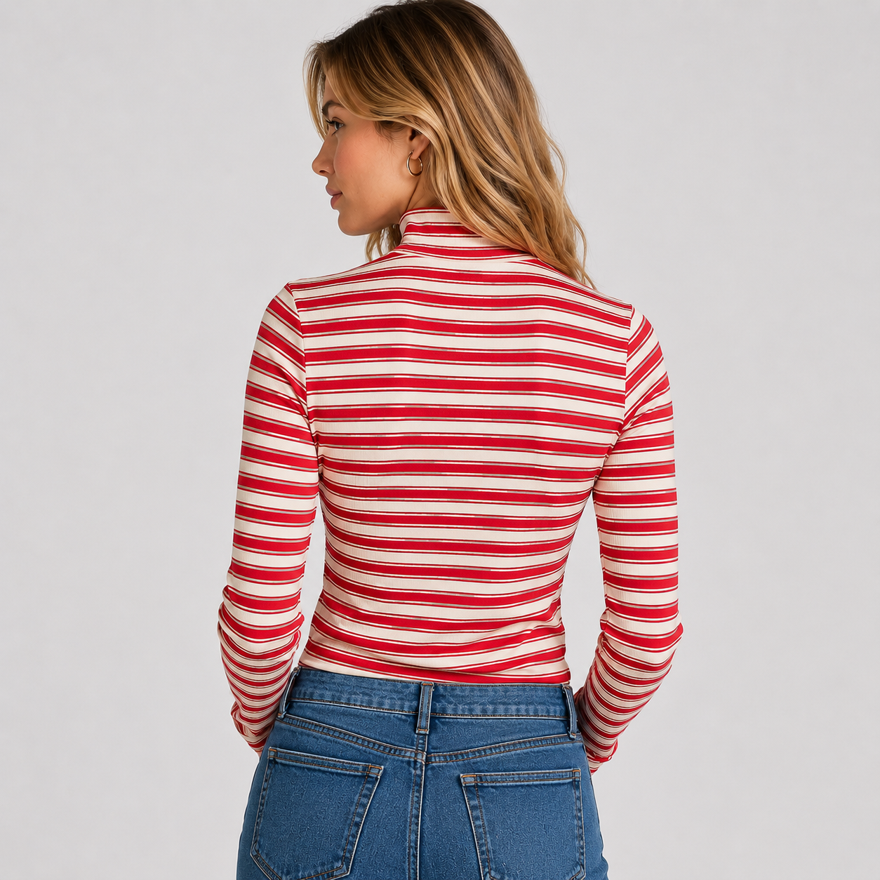 PINK Victoria's Secret Red Pepper Stripe Ribbed Long Sleeve T-Shirt