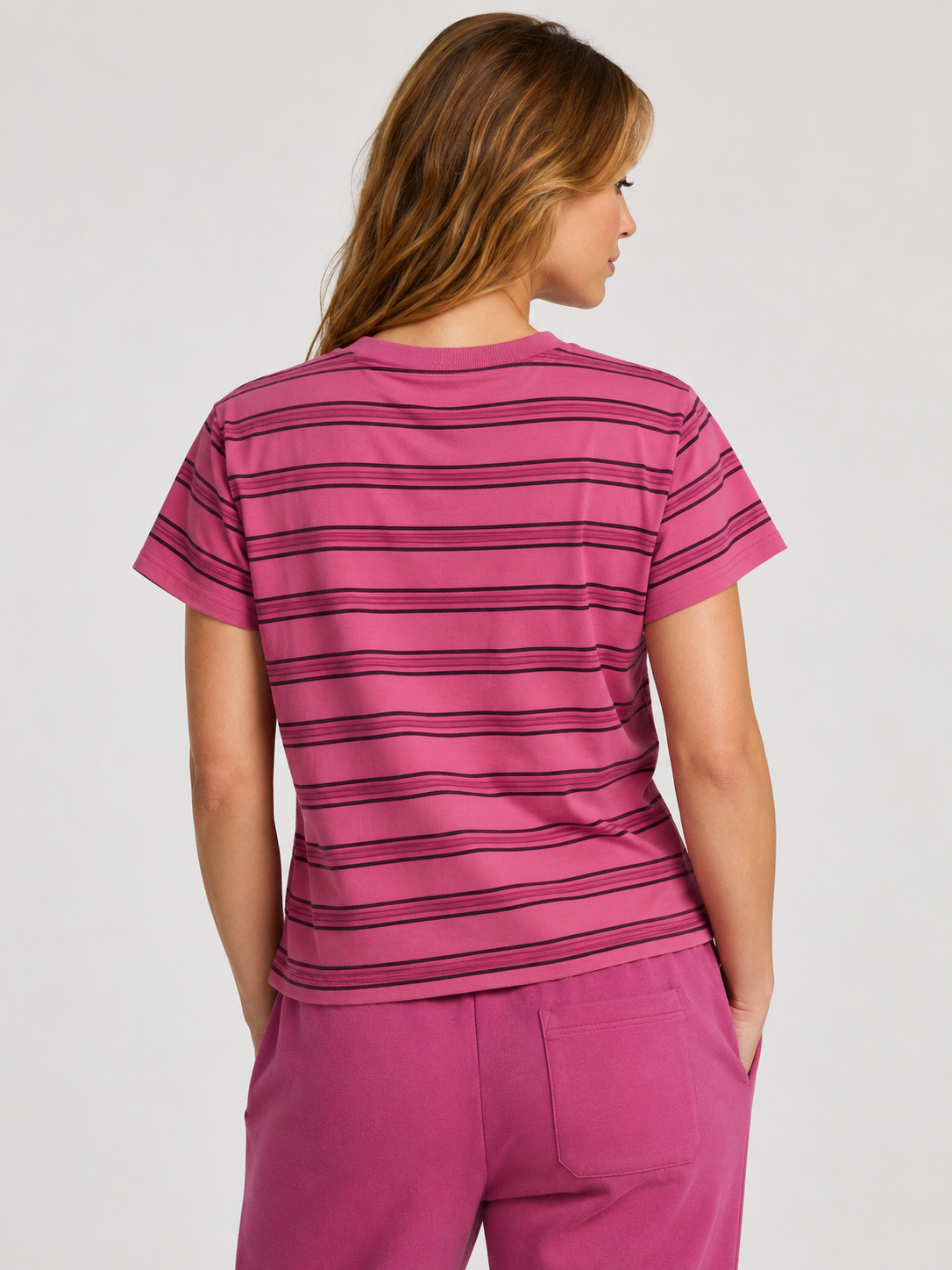 PINK Victoria’s Secret Striped Tee Relaxed Fit Top