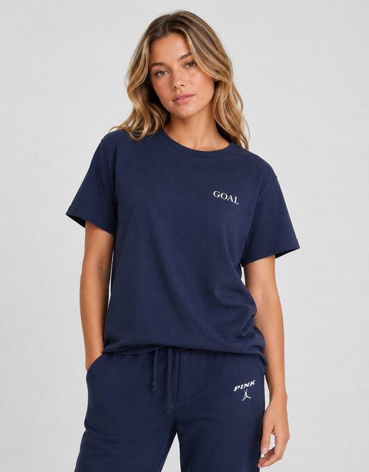 PINK Victoria’s Secret Campus Cotton Tee Navy Relaxed Fit T-Shirt
