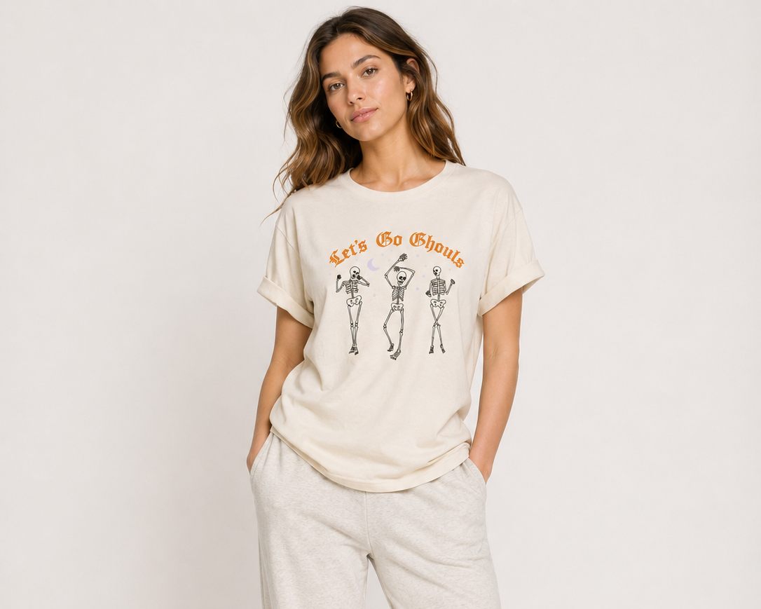 PINK Victoria’s Secret Let’s Go Ghouls Skeleton Graphic Tee
