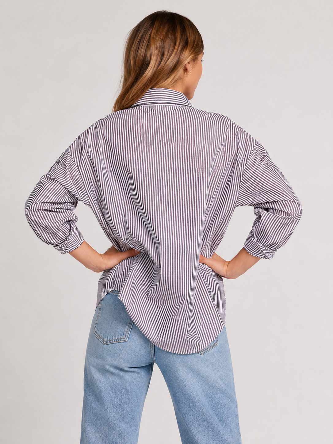PINK Victoria's Secret Downtown Stripe Oversized Shirt