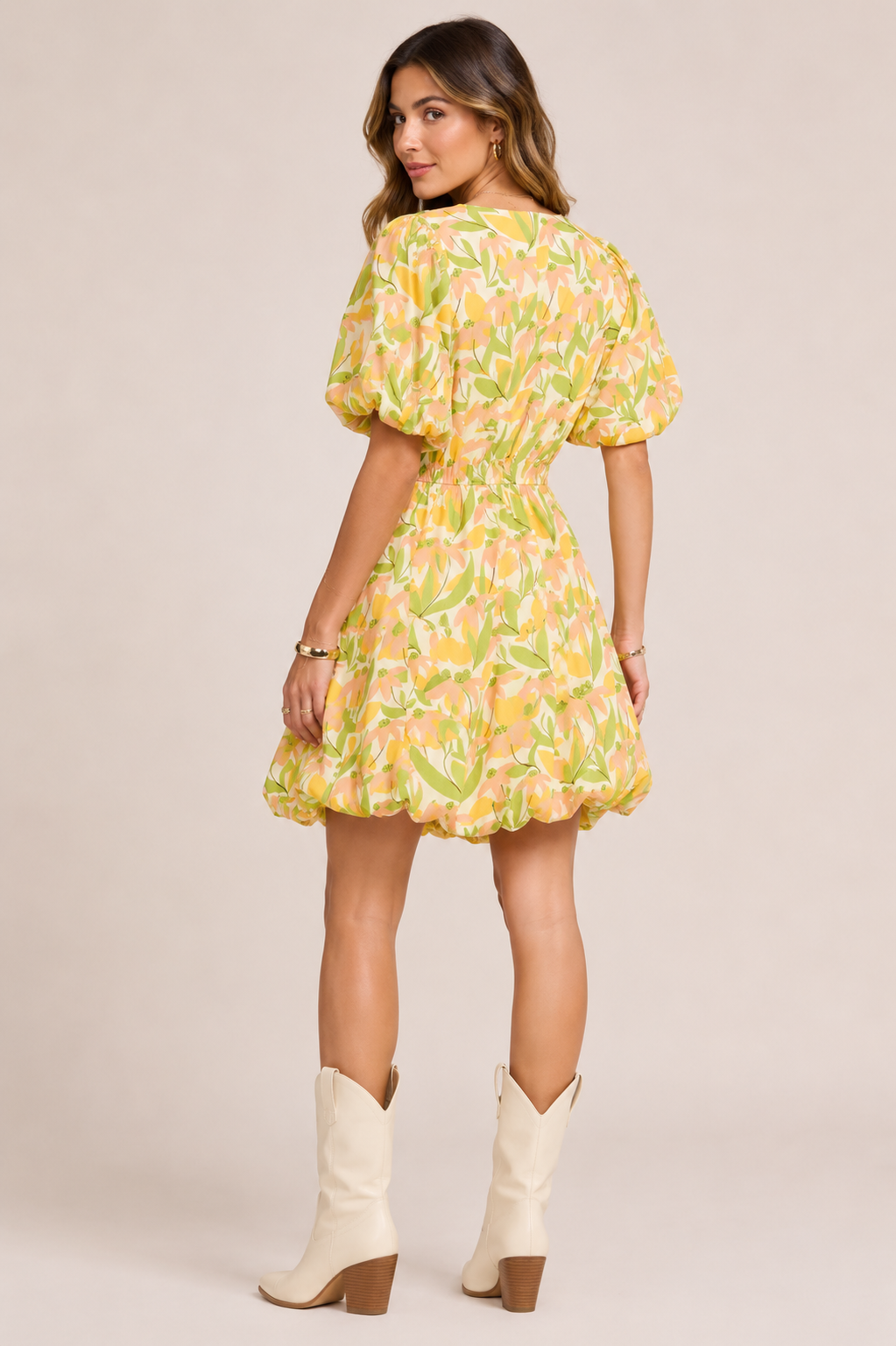 ADORA Puff Sleeve Floral Dress