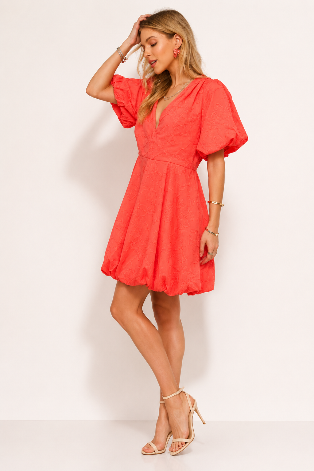 ADORA Puff Sleeve Floral Dress