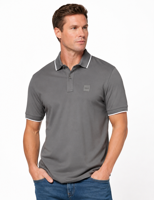 Hugo BOSS Passertip Logo-Patch Slim-fit Polo Shirt