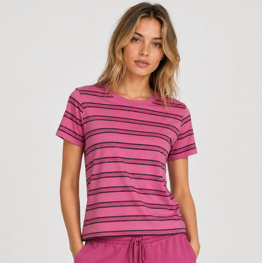 PINK Victoria’s Secret Striped Tee Relaxed Fit Top