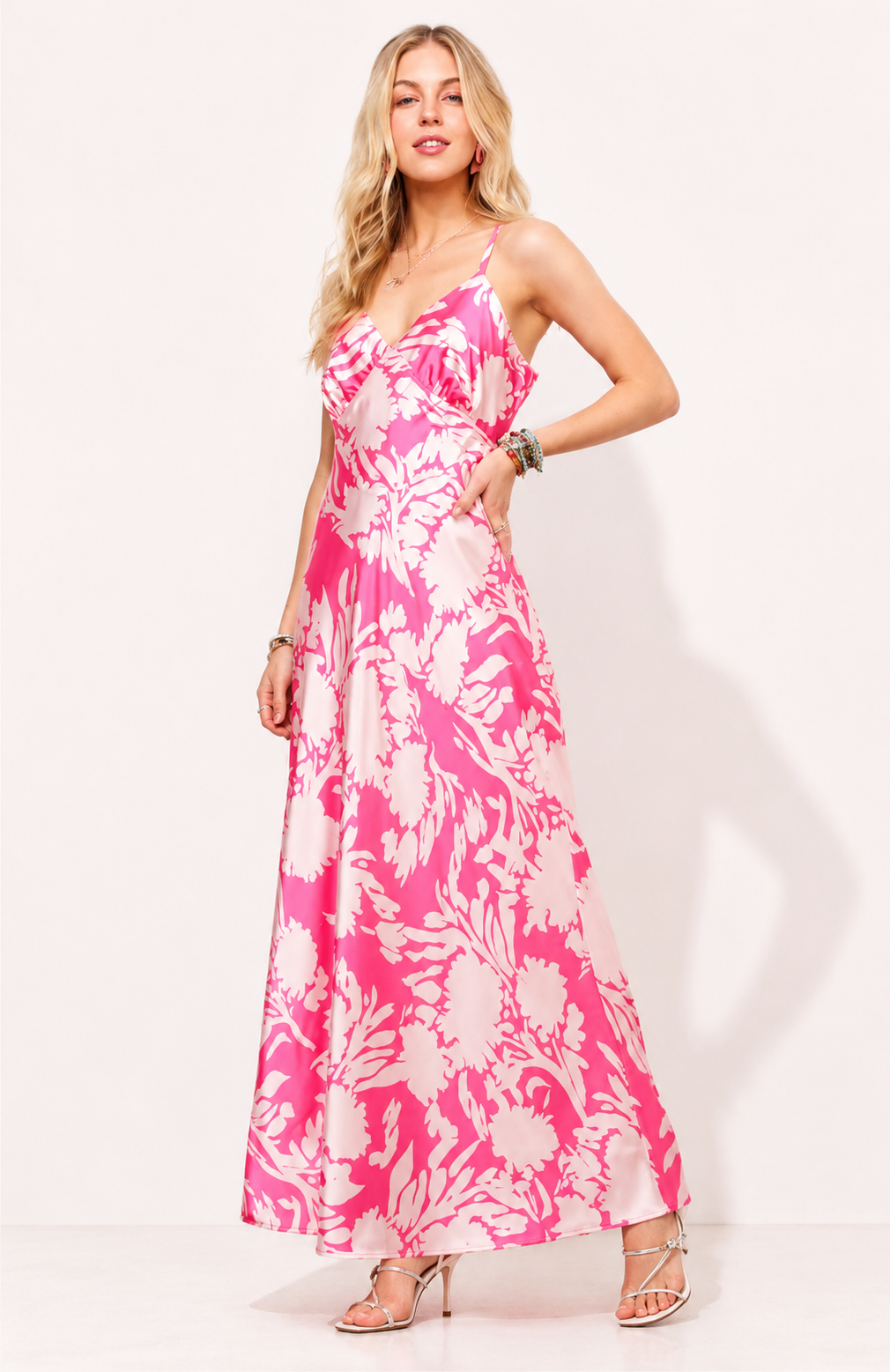ADORA Print Spaghetti Strap Maxi Dress