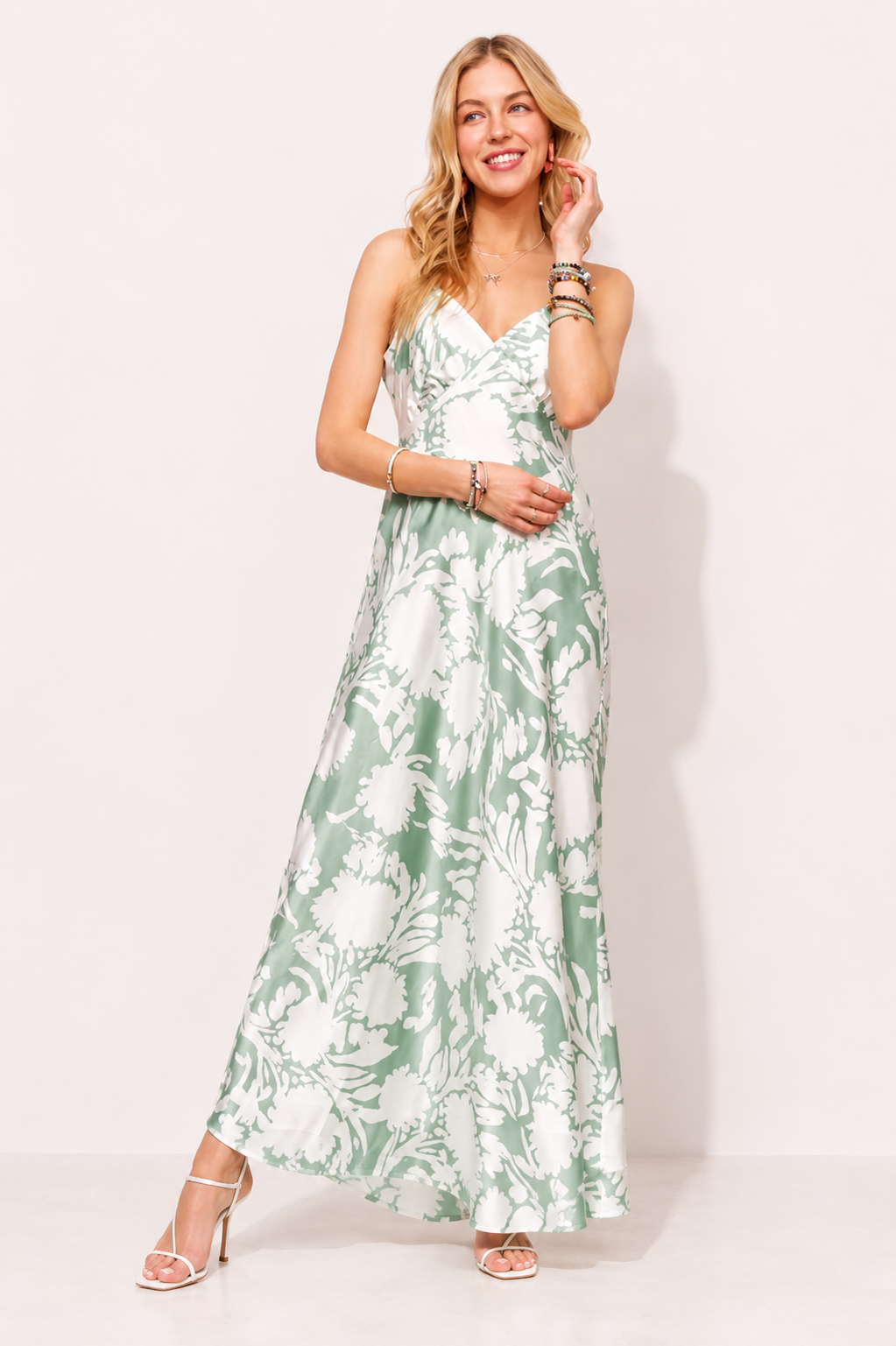 ADORA Print Spaghetti Strap Maxi Dress