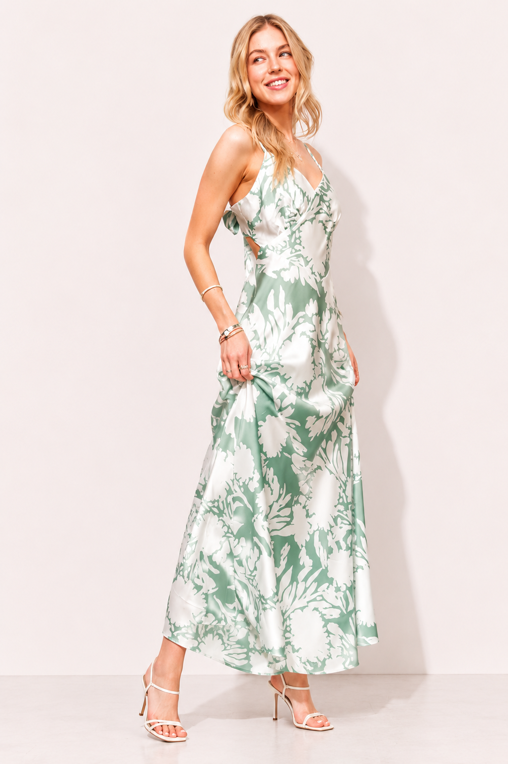 ADORA Print Spaghetti Strap Maxi Dress