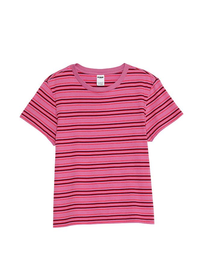 PINK Victoria’s Secret Striped Tee Relaxed Fit Top