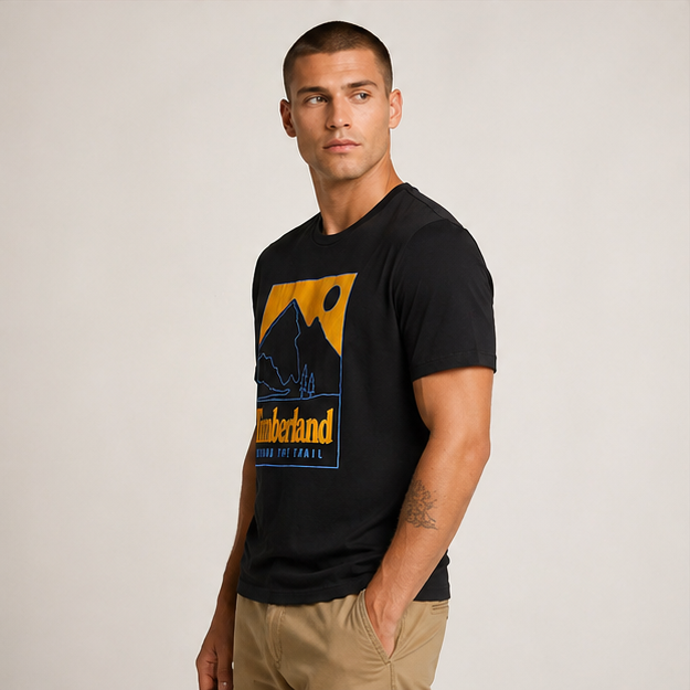 Timberland Men's Square Logo Short Sleeve T-Shirt