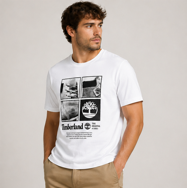 Timberland Men's Square Logo Short Sleeve T-Shirt