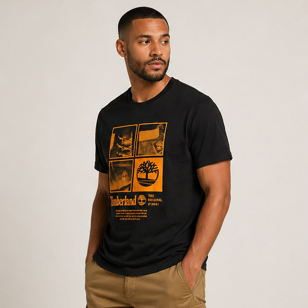 Timberland Men's Square Logo Short Sleeve T-Shirt