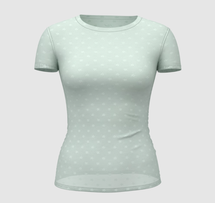 PINK Victoria’s Secret Mint Daisy Sheer Mesh Short Sleeve Tee