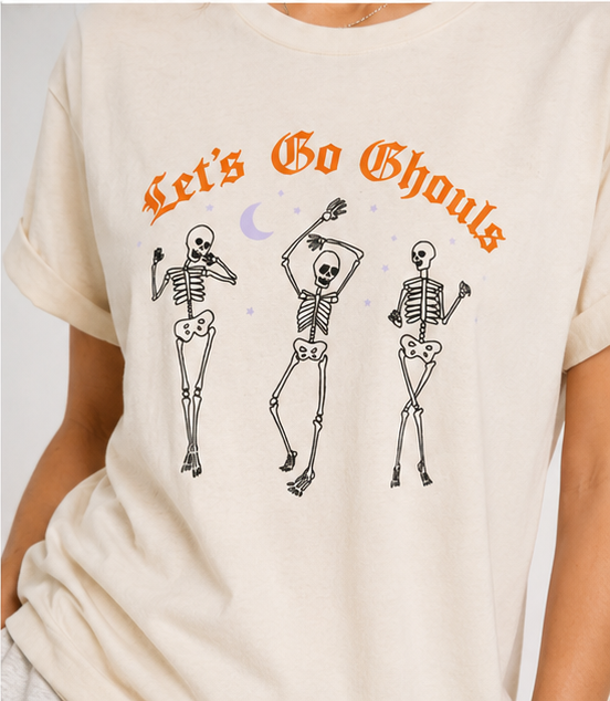 PINK Victoria’s Secret Let’s Go Ghouls Skeleton Graphic Tee