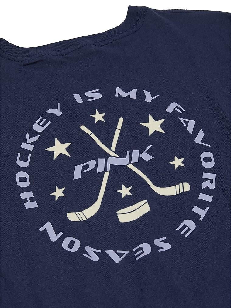 PINK Victoria’s Secret Campus Cotton Tee Navy Relaxed Fit T-Shirt