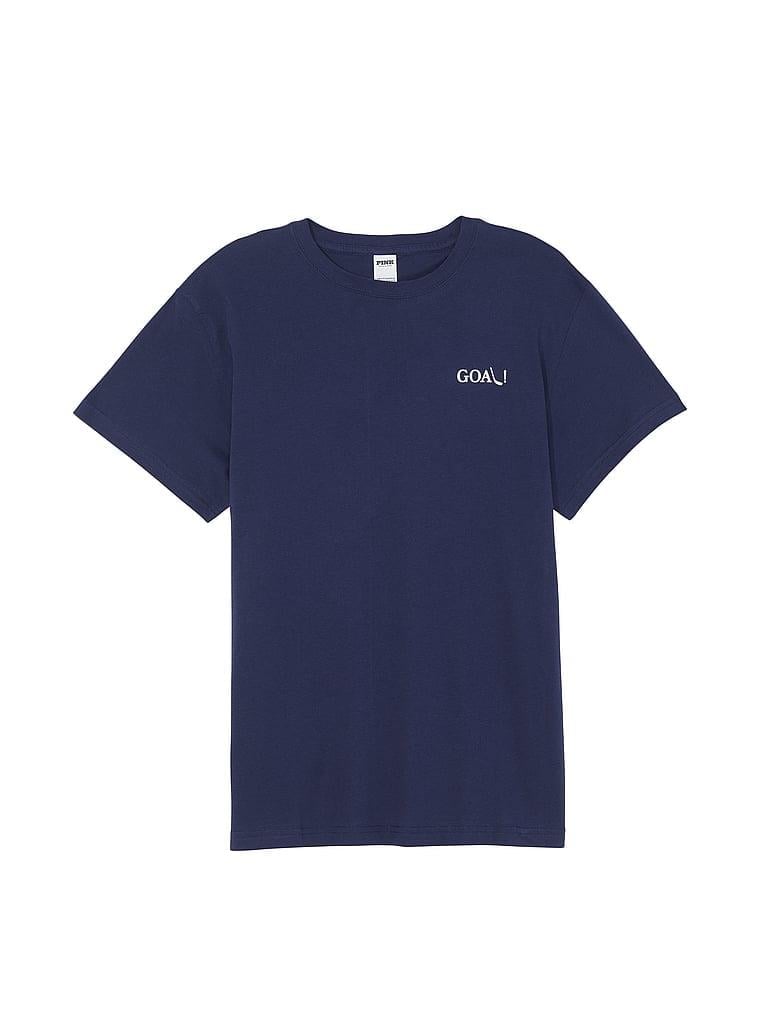 PINK Victoria’s Secret Campus Cotton Tee Navy Relaxed Fit T-Shirt
